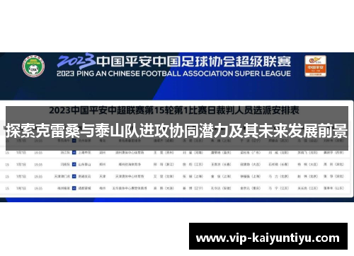探索克雷桑与泰山队进攻协同潜力及其未来发展前景